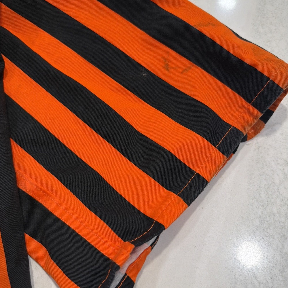 Game Bibs Adult Orange/Black College Stripes Overalls Large - Picture 11 of 14